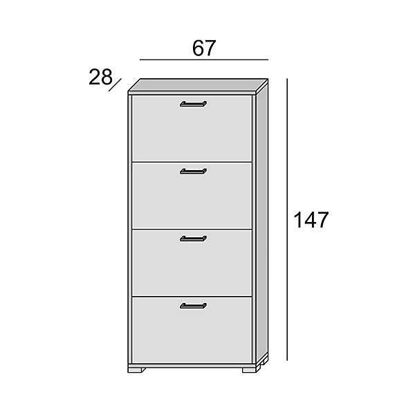 Armoire À Chaussures Avec 4 Portes À Double Profondeur Avec Façade Décorée