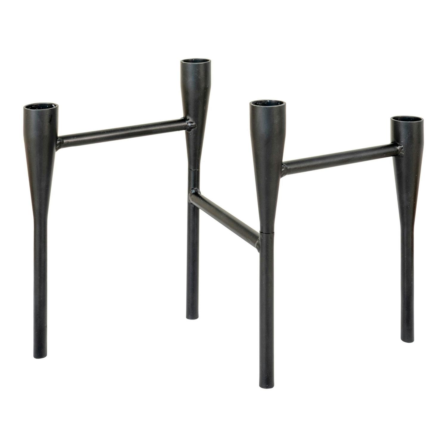 Bougeoir design en métal noir pour 4 bougies