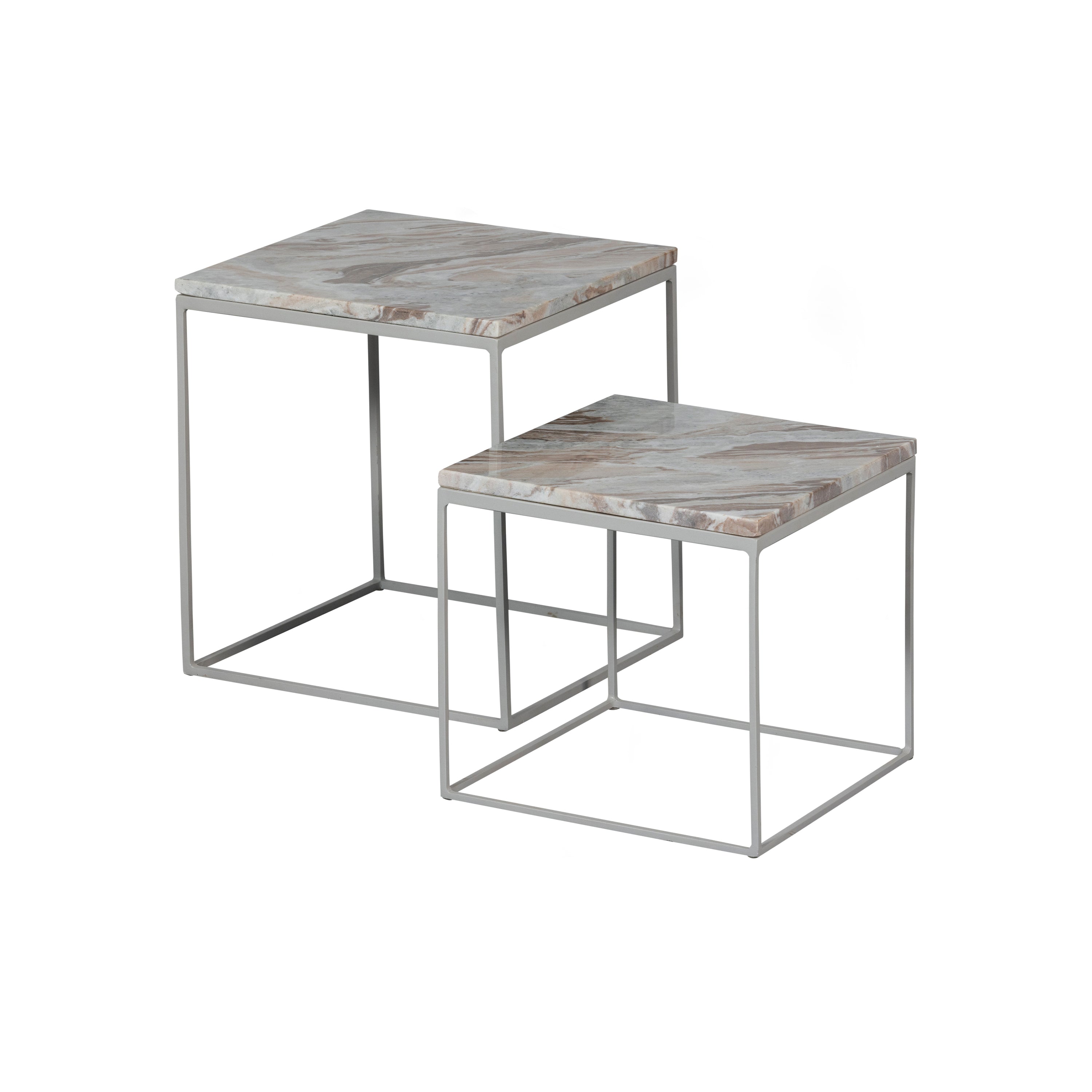 WOOOD Bijzettafel Mellow - Marmer - Mist