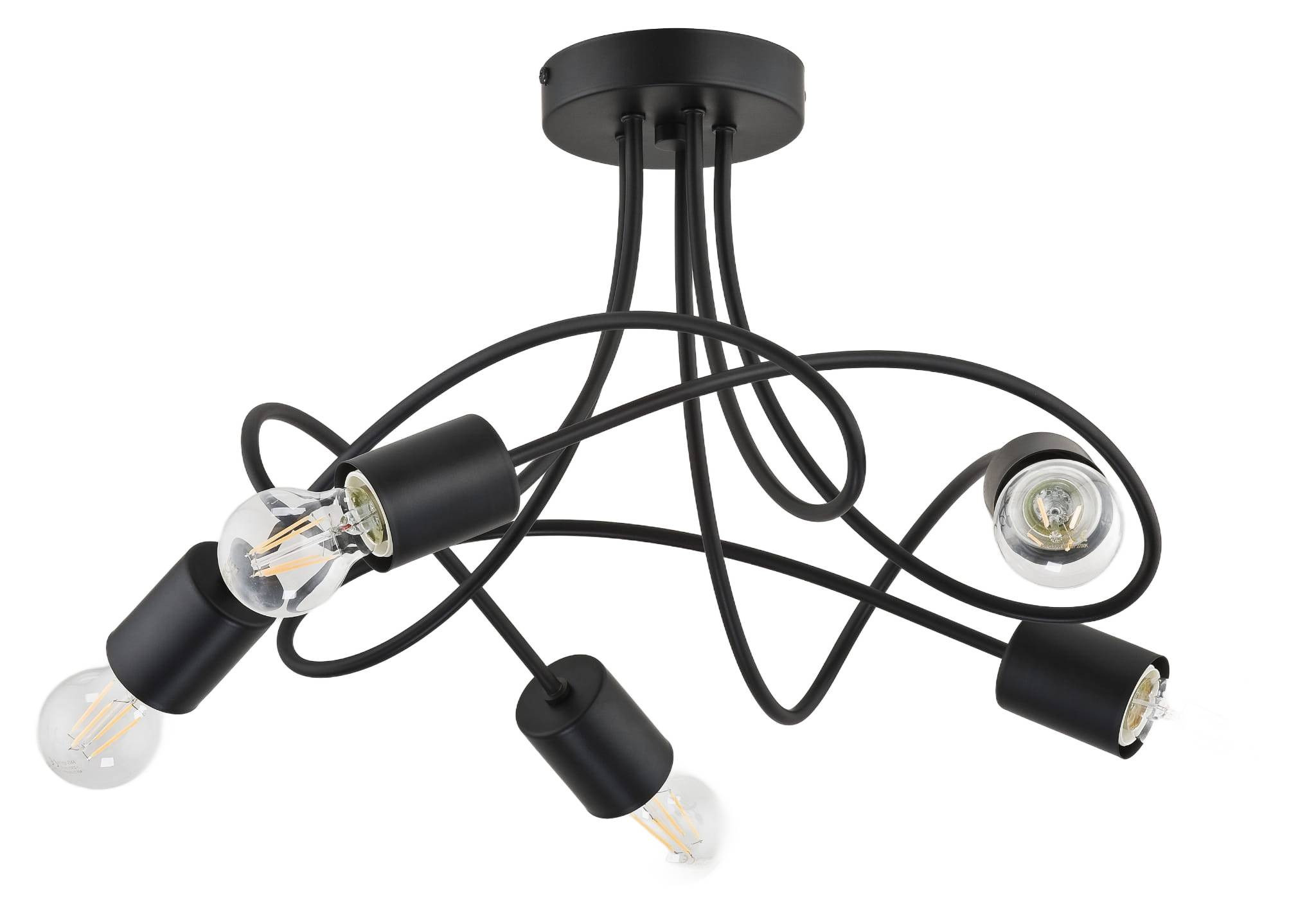Lampa sufitowa czarna TARGO 5xE27x60W wym: 29x49x49 cm Alfa
