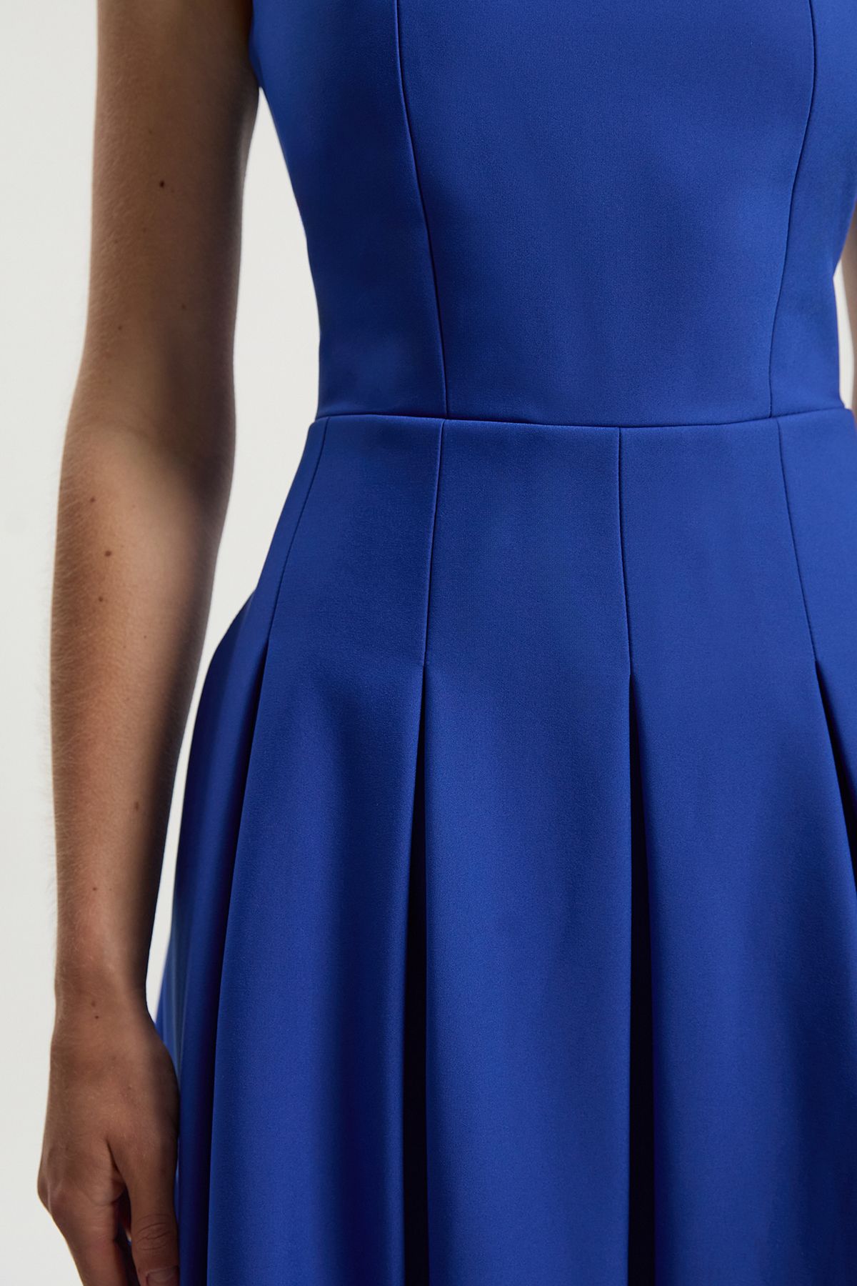 KarenMillen Petite Tailored Scuba Strappy Full Skirted Midi Dress