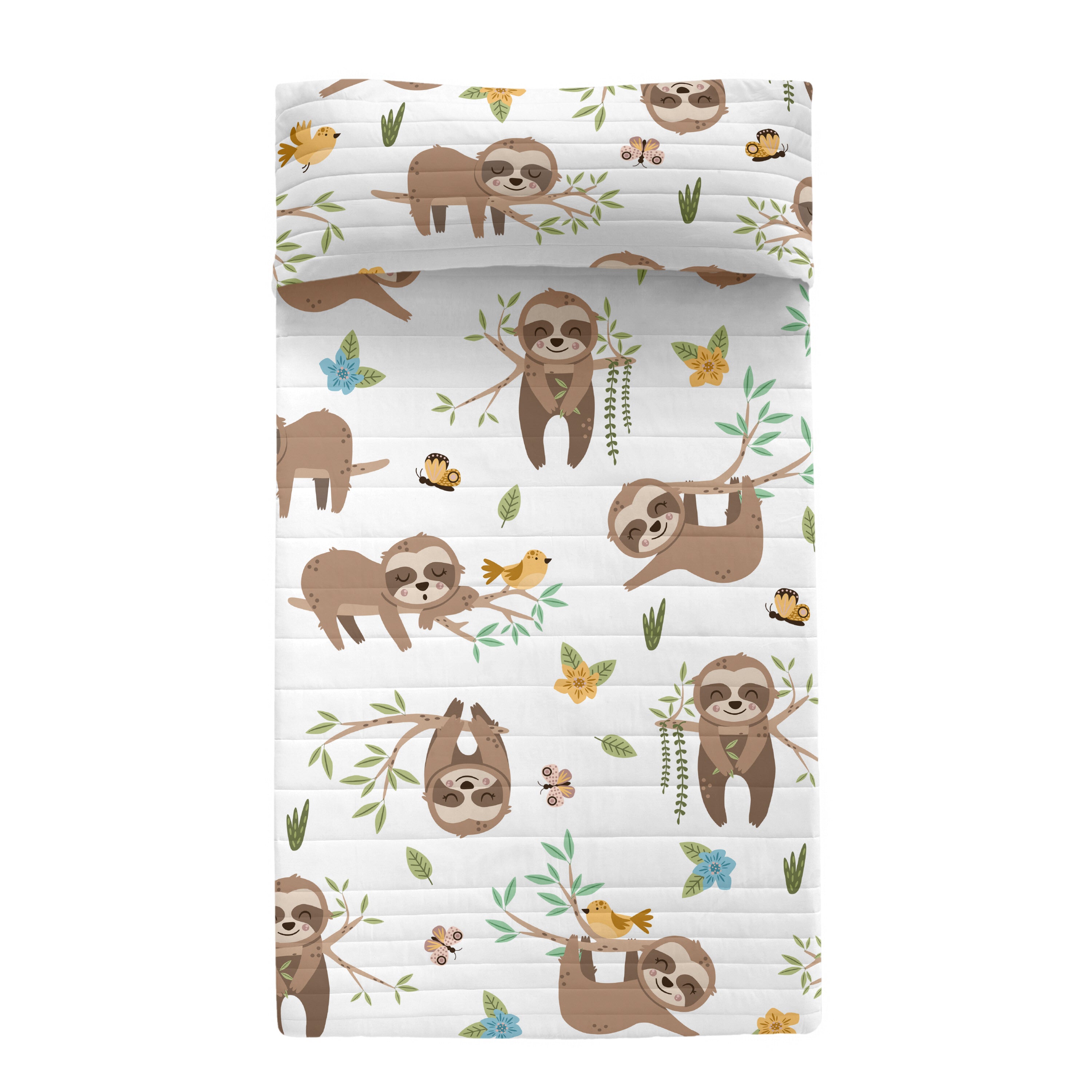 Happy sloth Sprei Moshi Moshi, Veelkleurig, 100% Katoen (buitenkant) 1