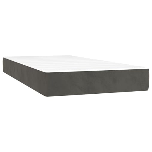 NNEVL Pocket Spring Bed Mattress Dark Grey 107x203x20 cm Super Single Velvet