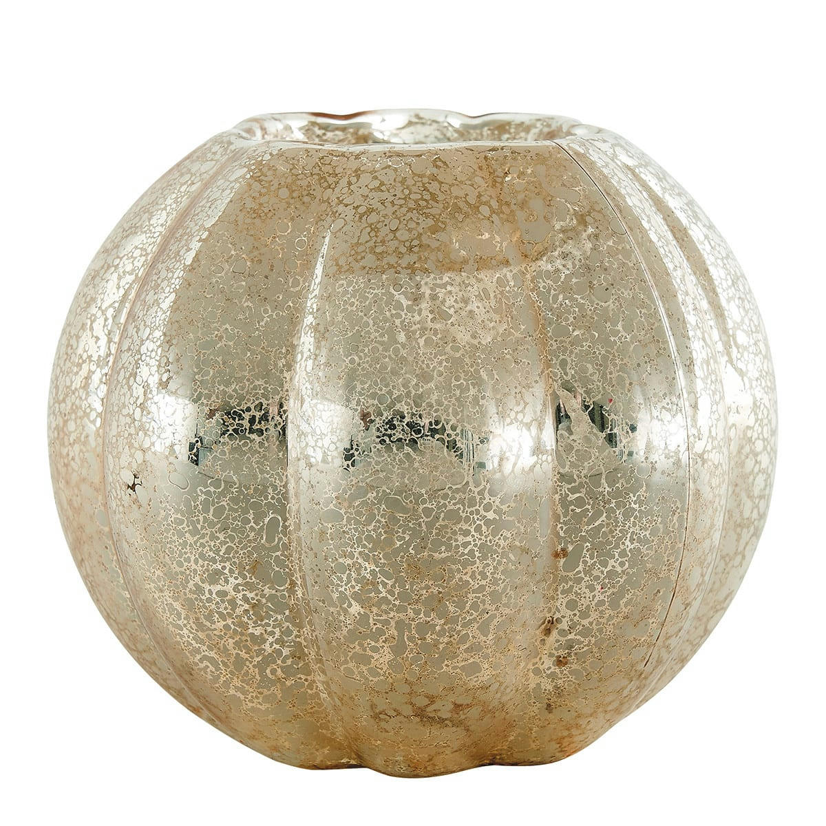 - Photophore Côtelé en verre mercurisé