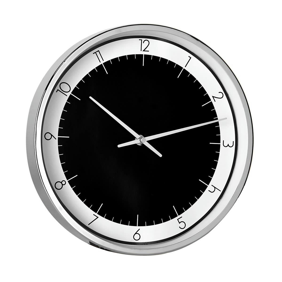 - Horloge noir et blanc chrome en métal D30cm
