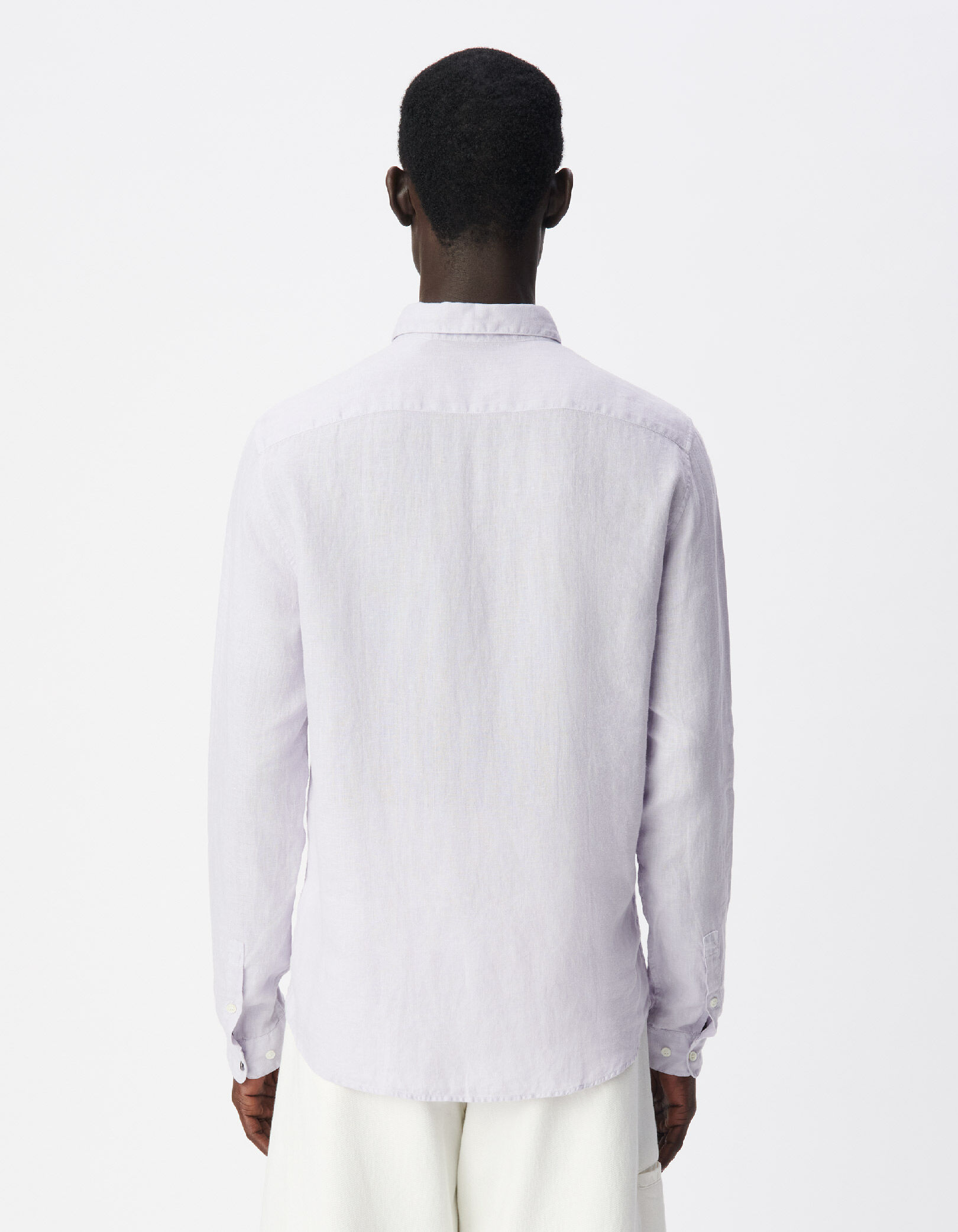 Chemise slim verte 100% lin Homme