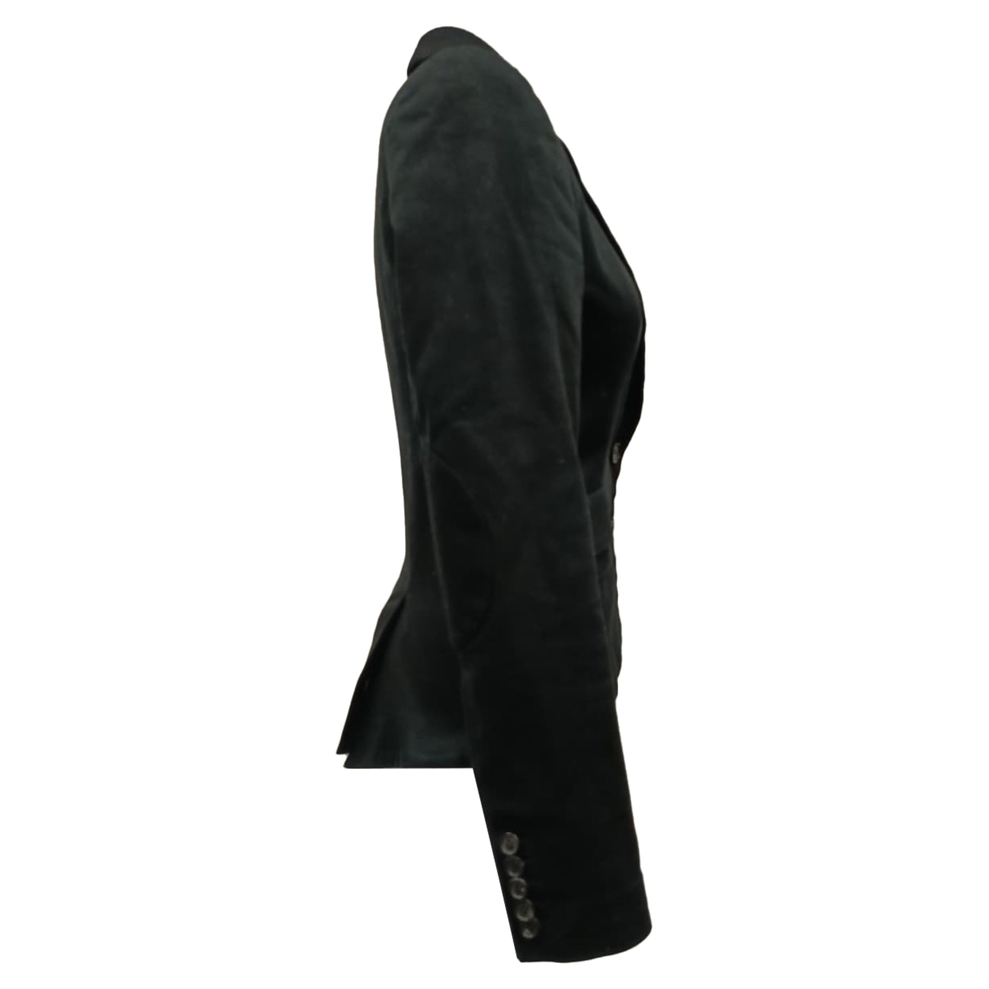 Alexander McQueen Preloved Single-Breasted Blazer in Black Cotton