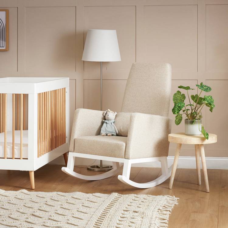 Obaby High Back Rocking Nursing Chair - Oatmeal