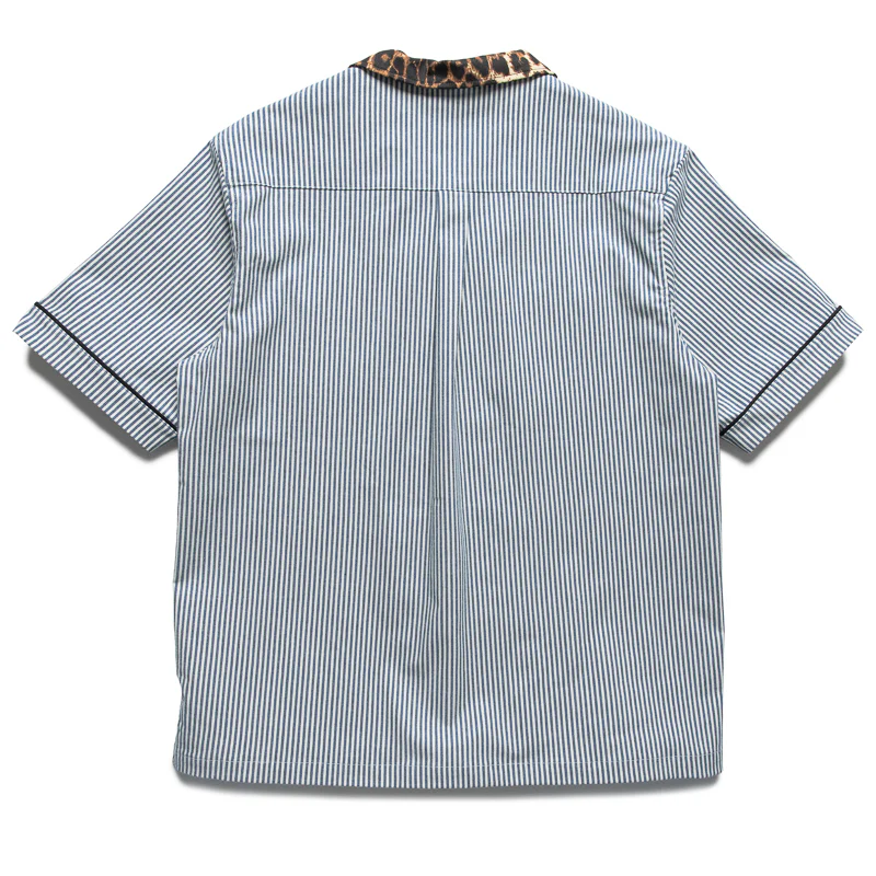 Fucking Awesome Car Fixer Leopard Collar Shirt - Blue/White