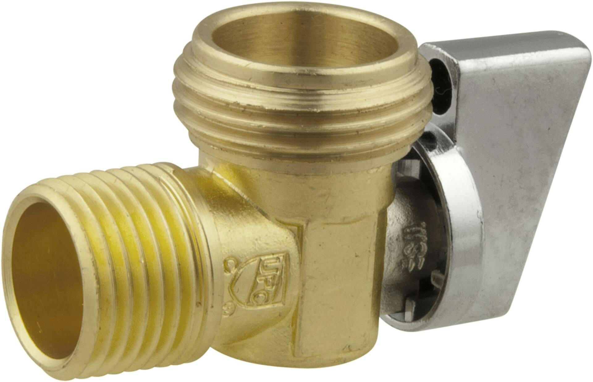 Rough Brass Angle Valve, Male Garden Hose Thread, 1/2-in Female Solder X 1/2-in MIP