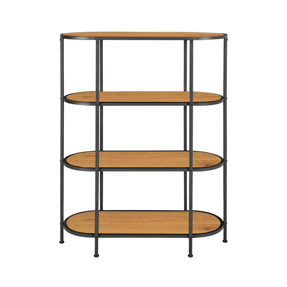 VITA - Étagère ovale en bois et métal 85x111cm bois clair