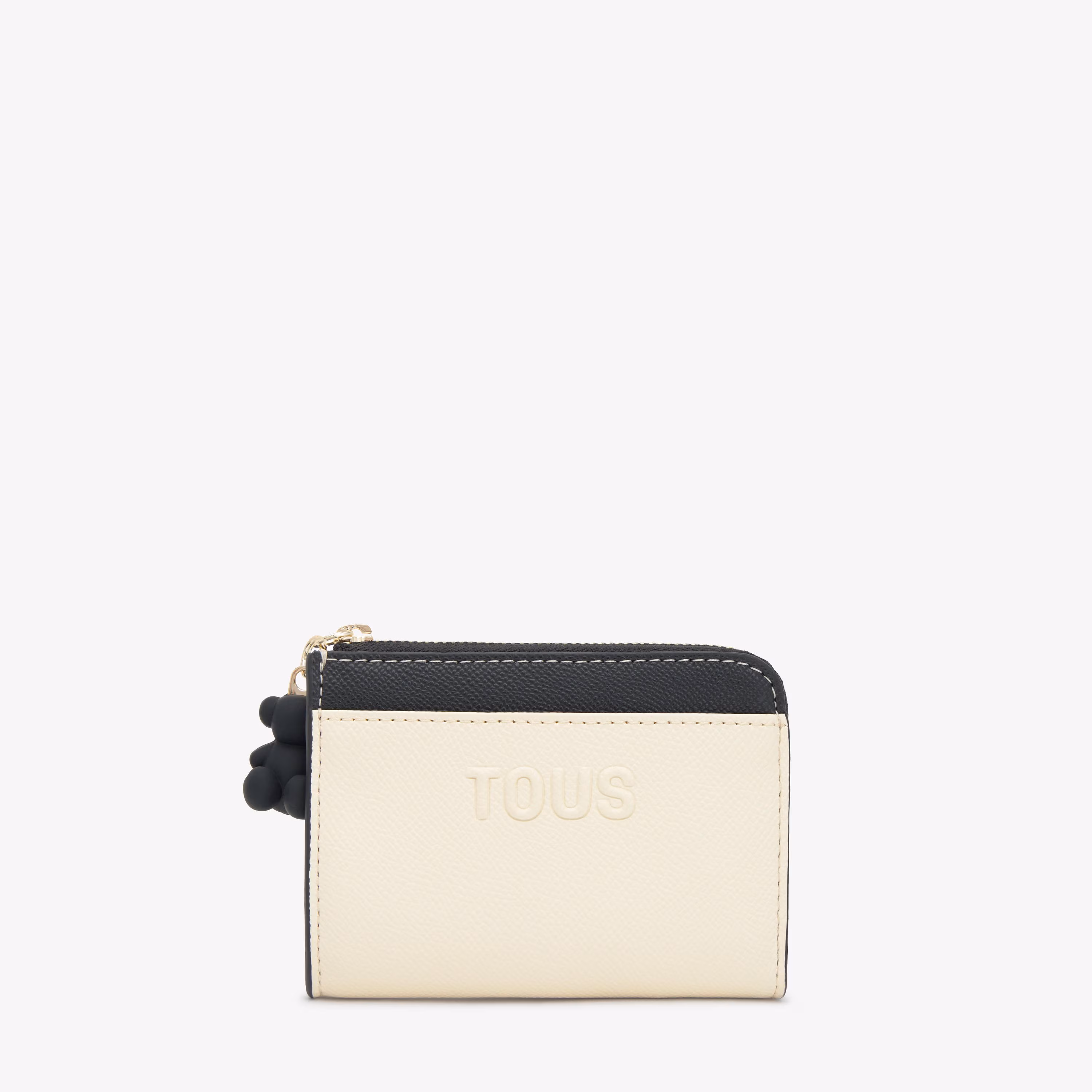 Monedero grande negro Audree Saffiano