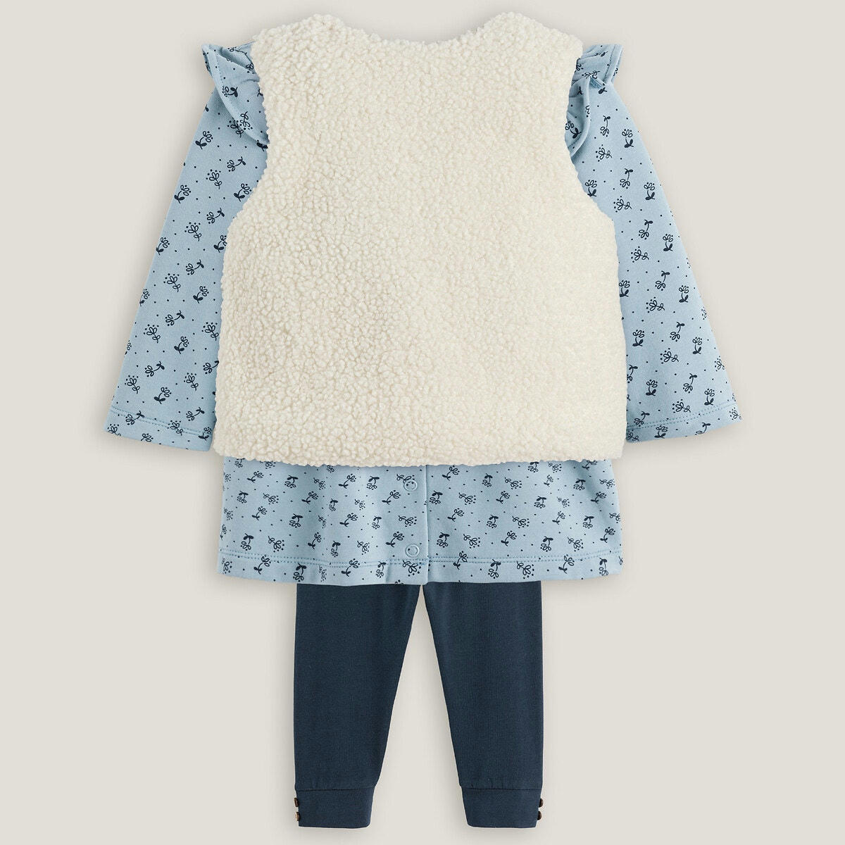 Ensemble veste sans manches + robe + legging