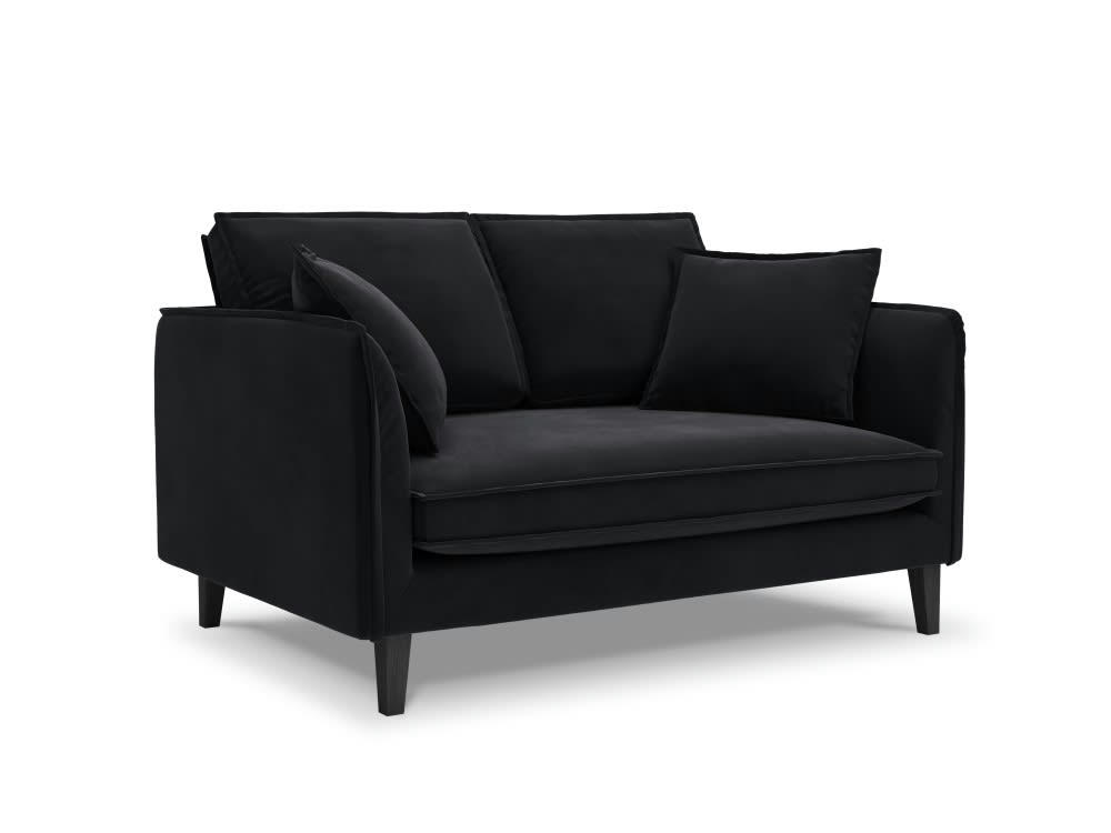 PROVENCE - Canapé 2 places en velours noir