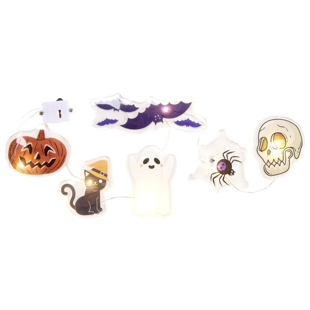 Sticker gel Halloween x6 guirlande LED lumineuse L30X13,5 cm