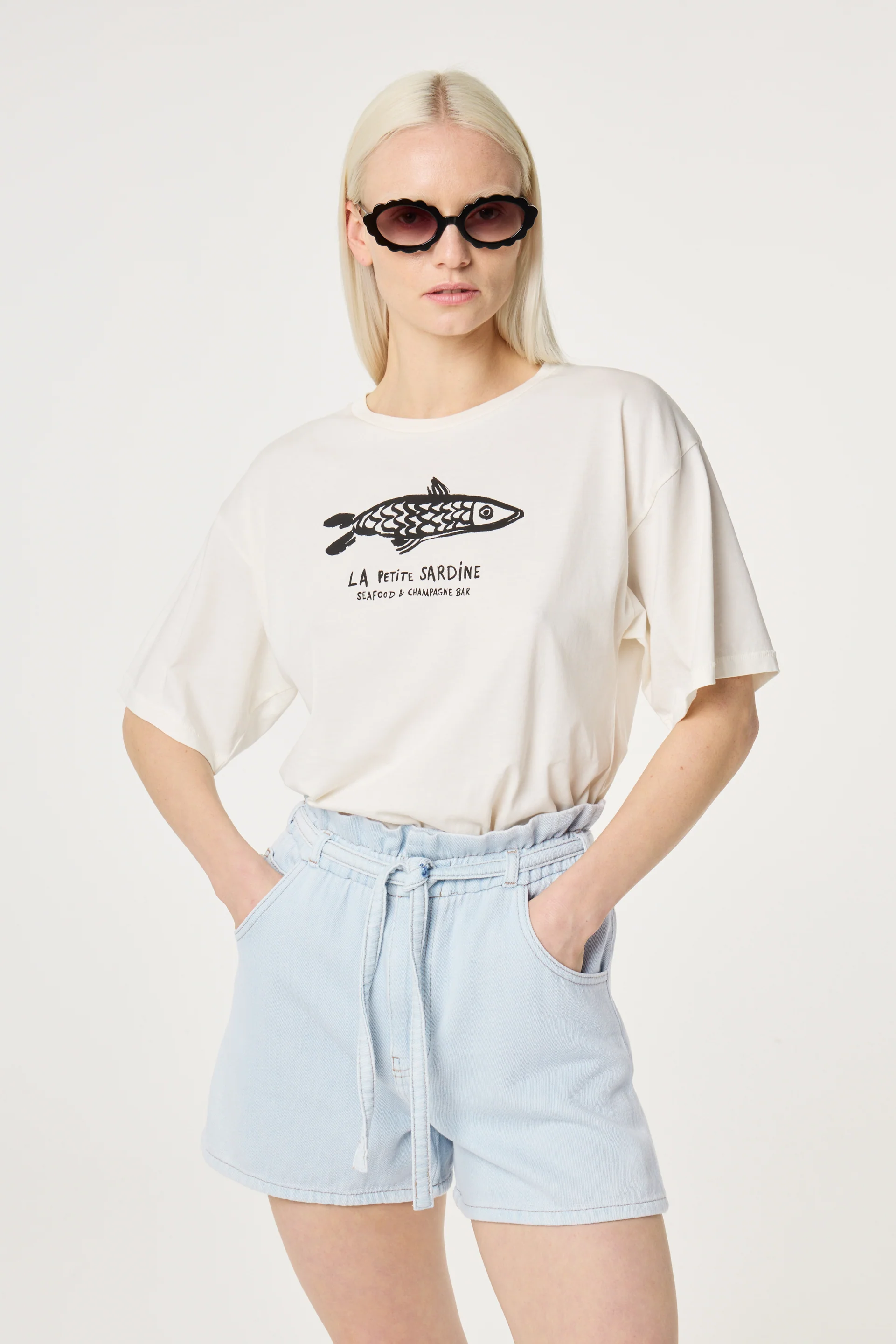 Fay T-shirt | Cosy White/Black