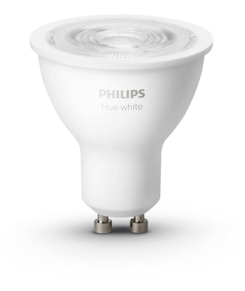 Philips Hue GU10 Base Smart Dimmable Bluetooth LED Light Bulbs, 400 Lumens, Soft White, 2-pk