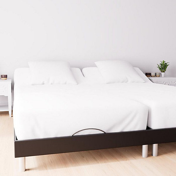 Drap housse TPR en coton 57 fils 2x70x190 cm UNI blanc, par Soleil d'Ocre