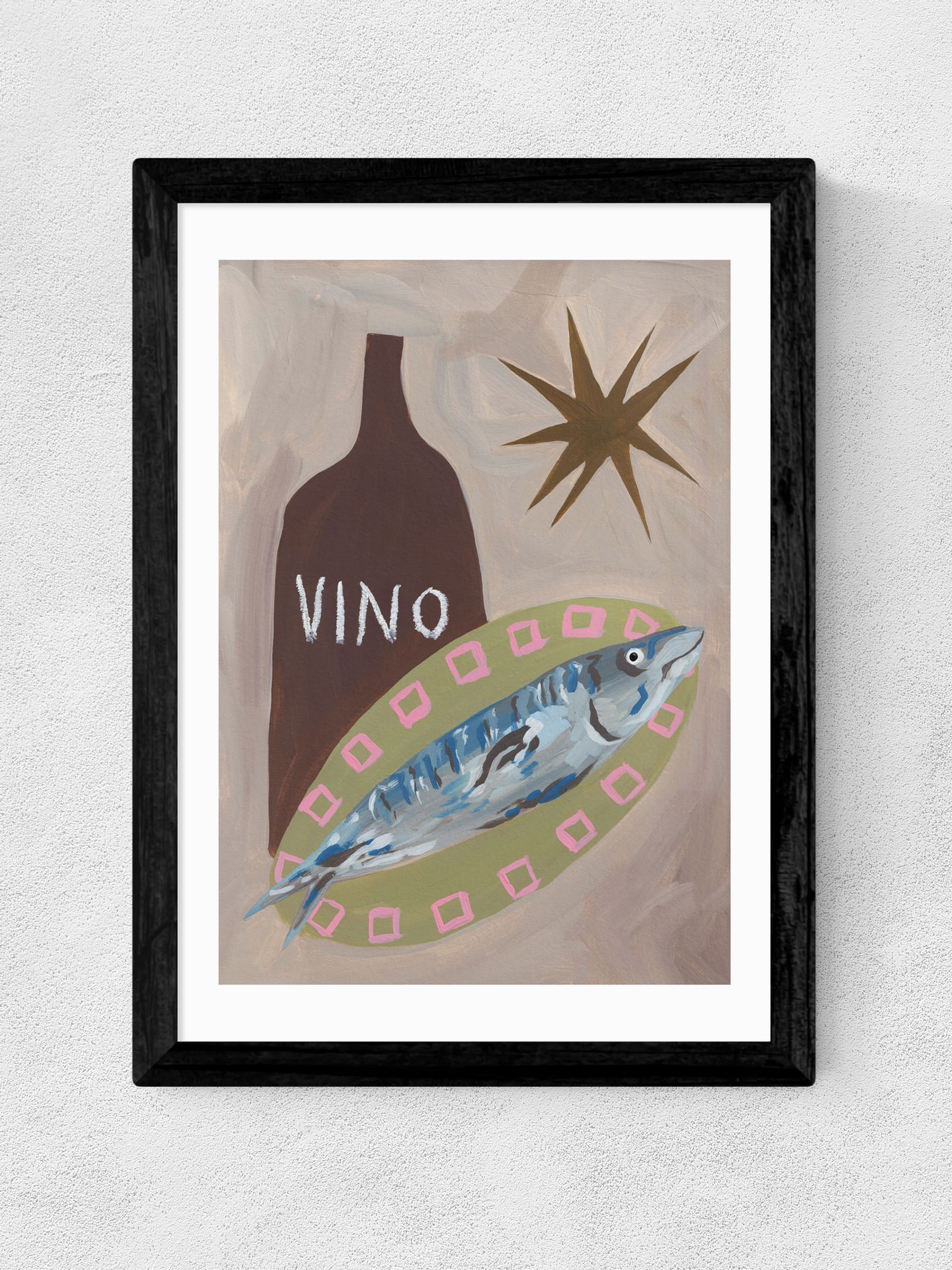 East End Prints Black Fish Supper Wall Art Print by Jazmine Joye