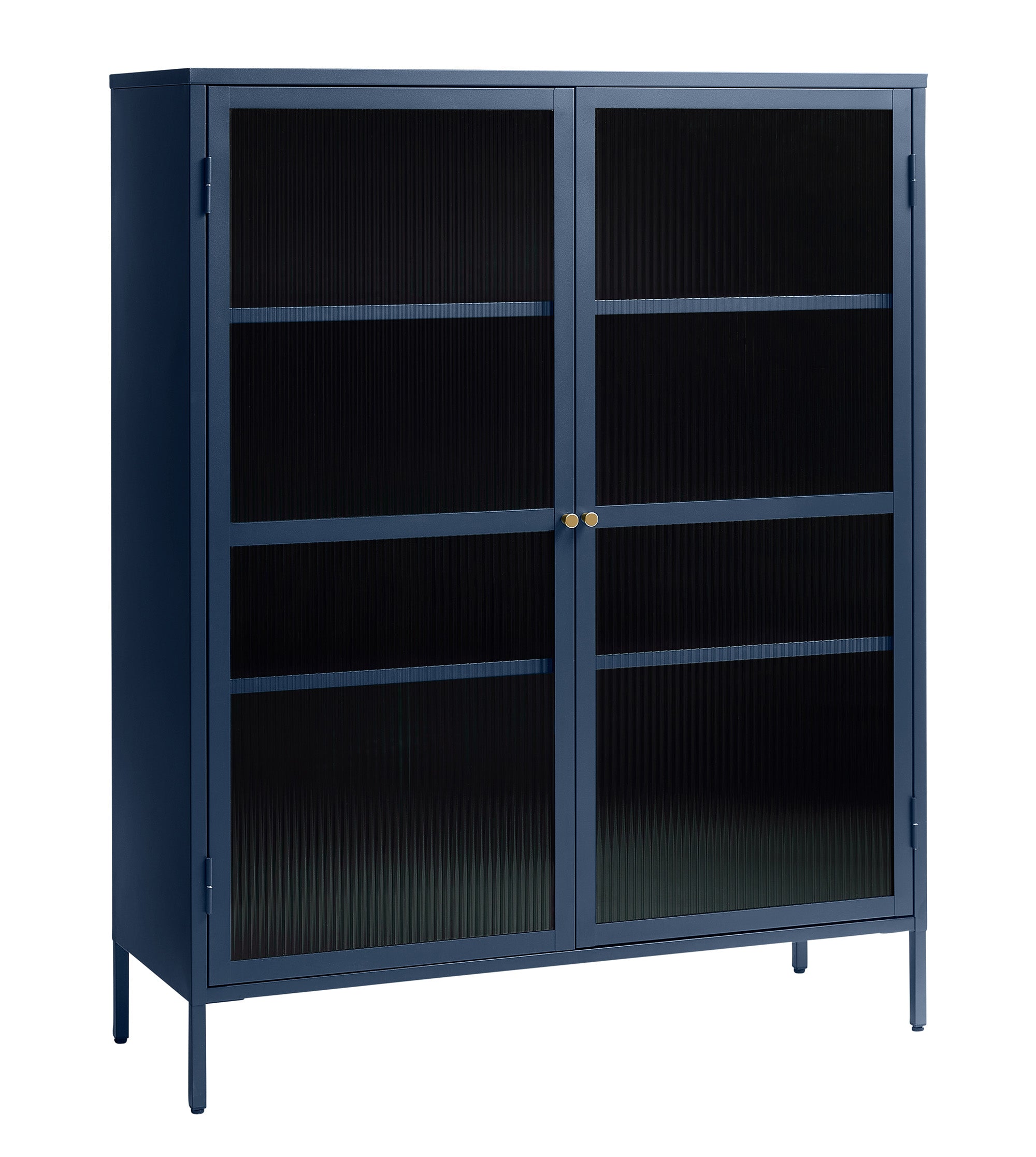 Rebellenclub Vitrinekast Omeo - 140 x 111 cm - Blauw