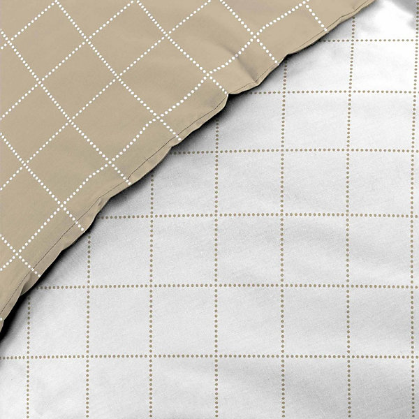 Housse de couette 240x220   2 taies CARREAUX 100% coton 57fils