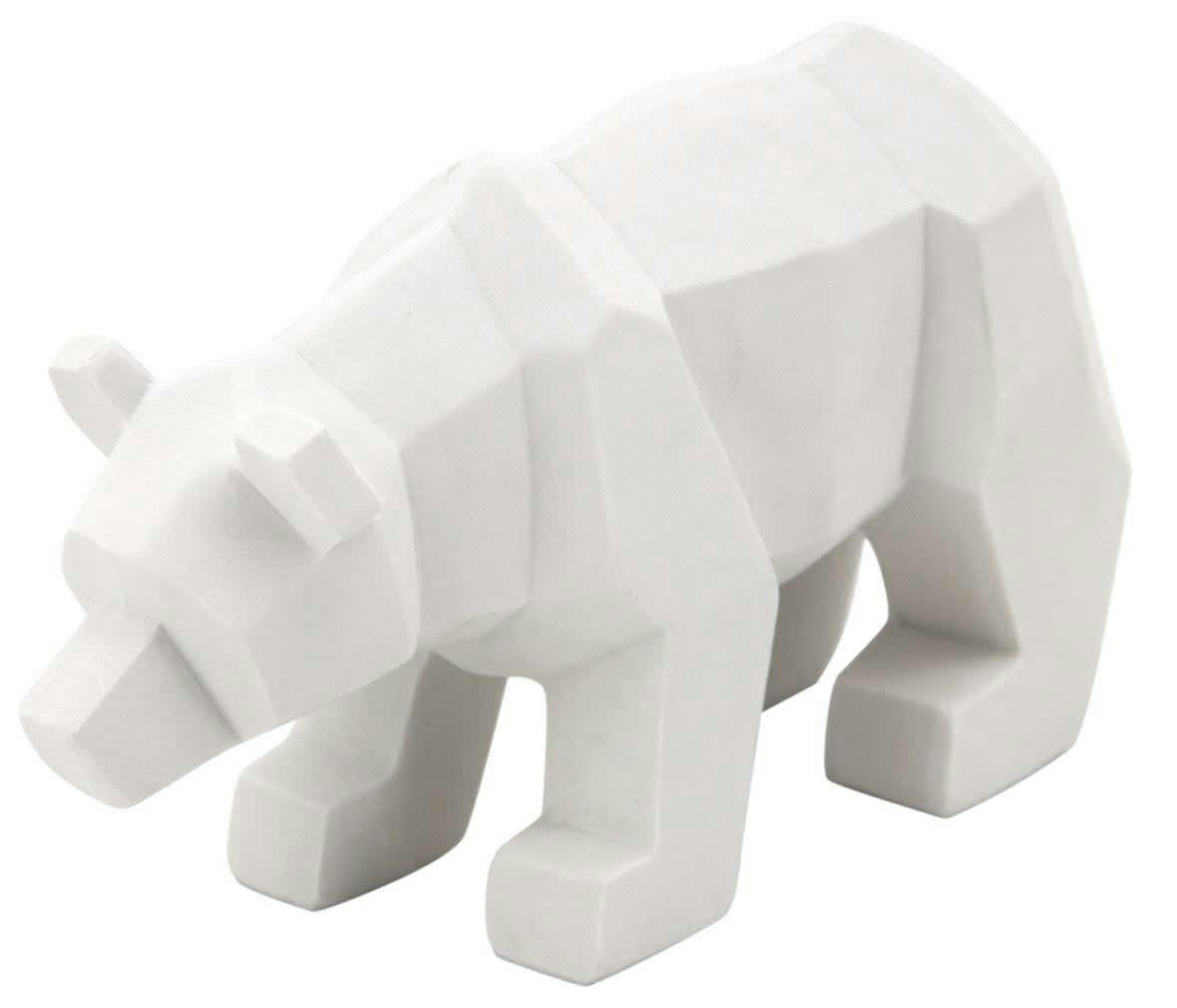 - Ours déco en résine blanche origami