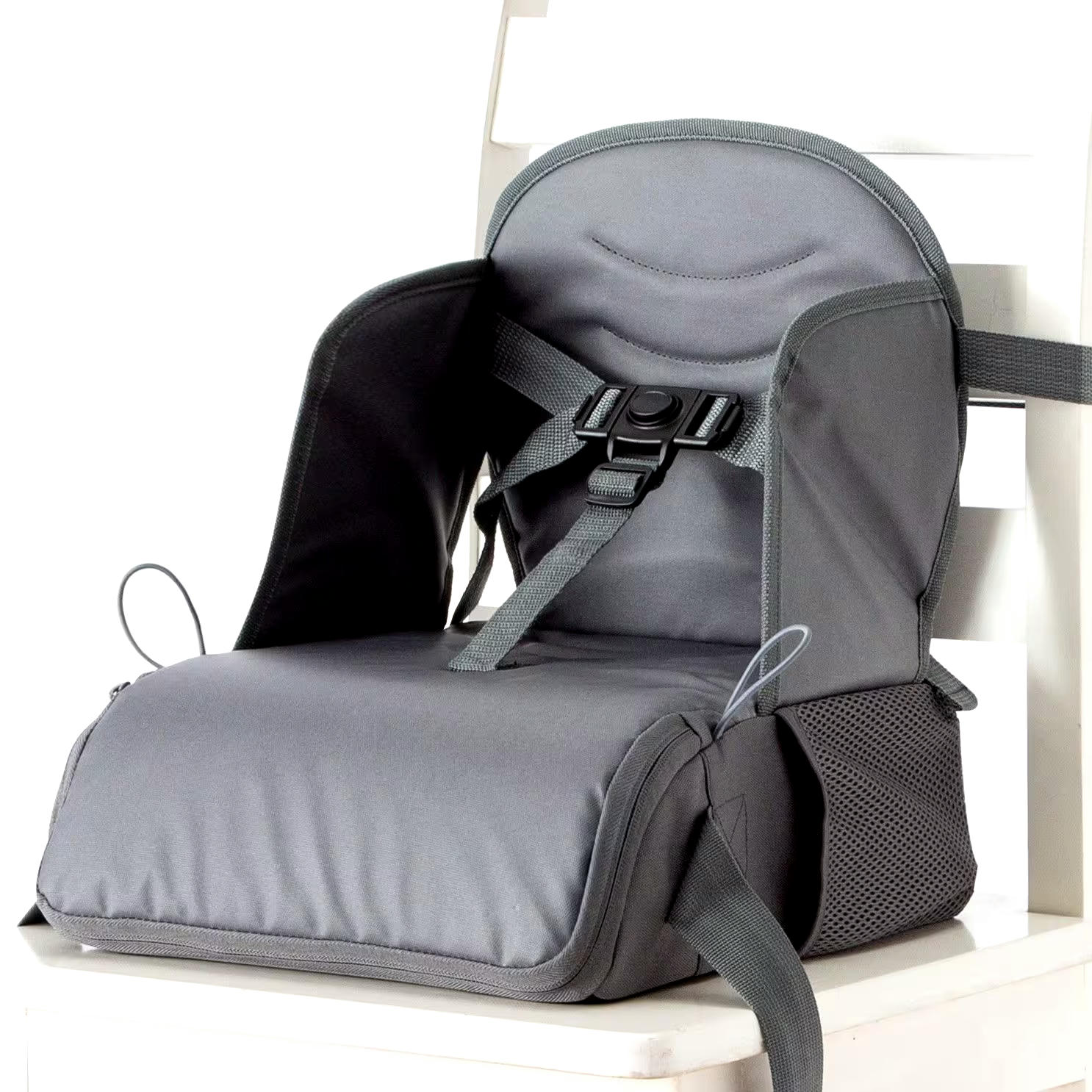 Baby To Love Travel Up Baby Booster Seat with Storage, Grey, Ages 6 Months+