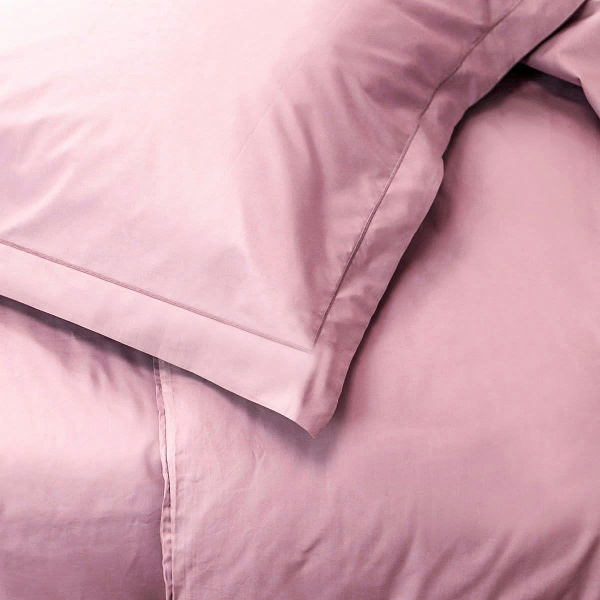 PARURE DRAP ET TAIE DESIREE - Parure drap plat et taies en percale de coton violet 180x290 cm