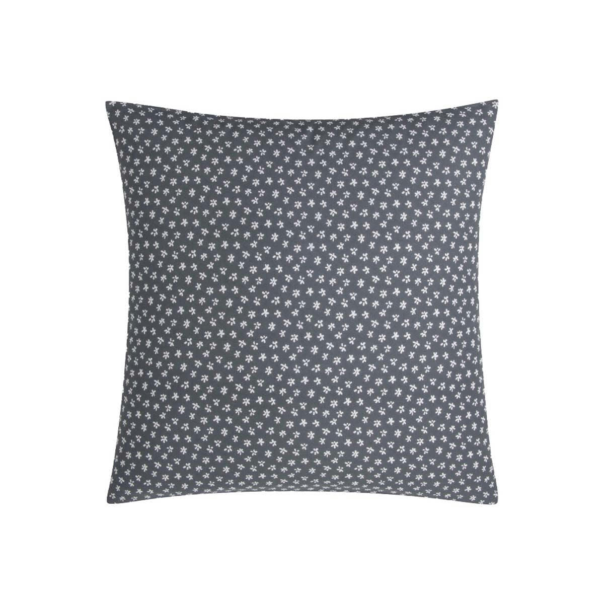 HORTENSE - Taie d'oreiller imprimée en lyocell gris 63x63