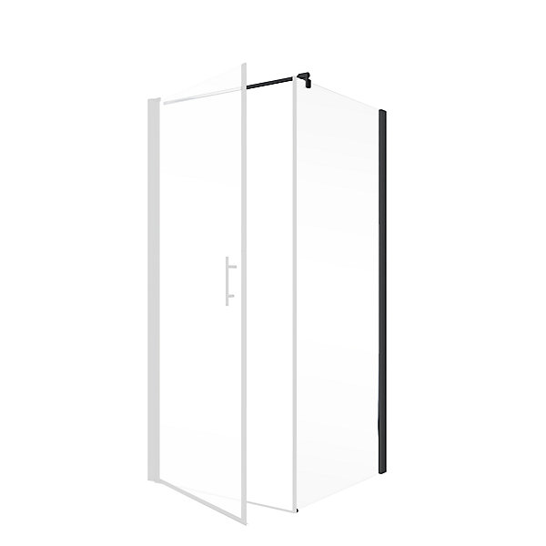 Paroi latérale fixe pour porte de douche battante l.90xH.192cm, verre transparent anticalcaire 5mm, profilé noir, Schulte NewStyle