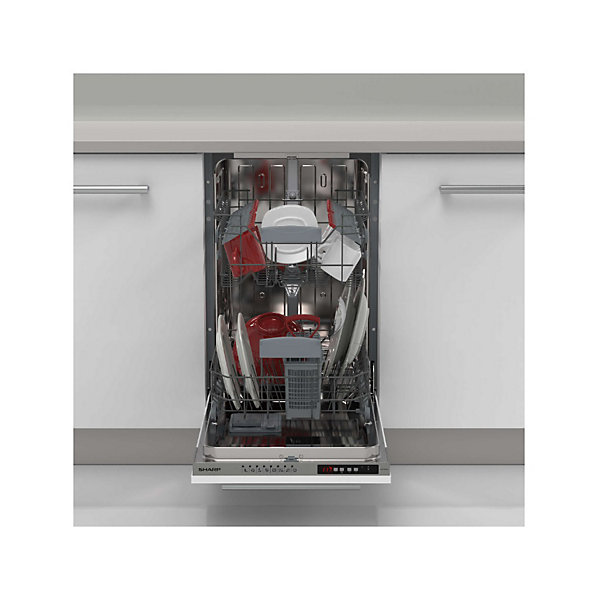 Lave-vaisselle 45cm 10 couverts 47db tout intégrable Sharp QWI1GI47EX