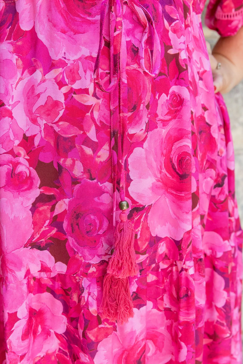 Addison Maxi Dress In Pink Roses