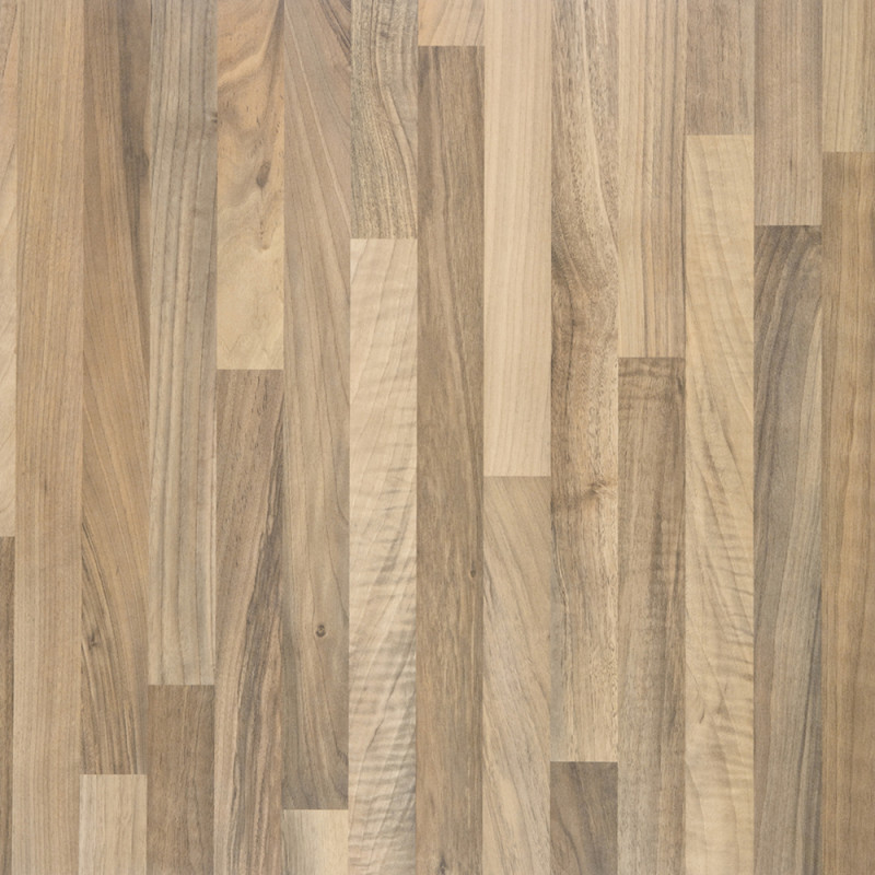 Plan de travail en bois aggloméré Noyer lamellé 305 x 60 x 4 cm