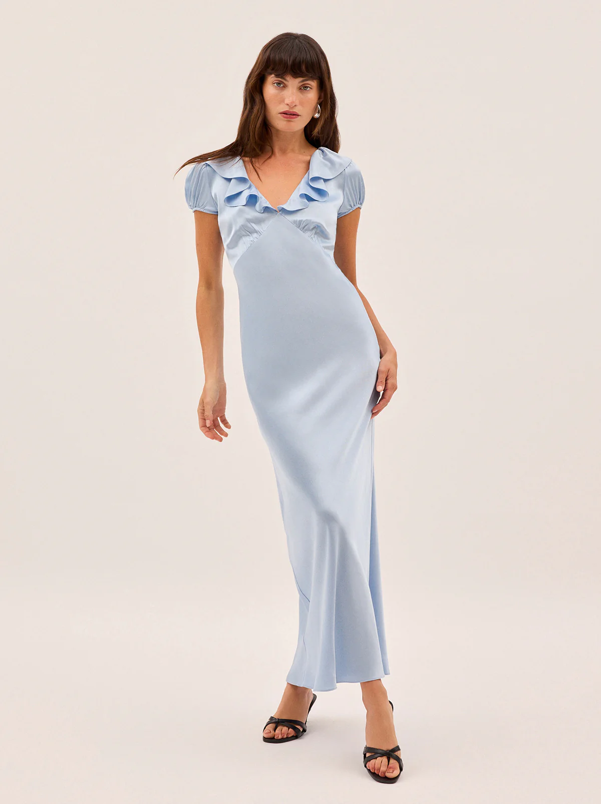 Minka Powder Blue Satin Dress