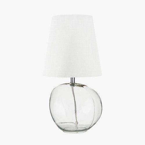 Ruma Clear Glass Table Lamp with Terracotta Shade