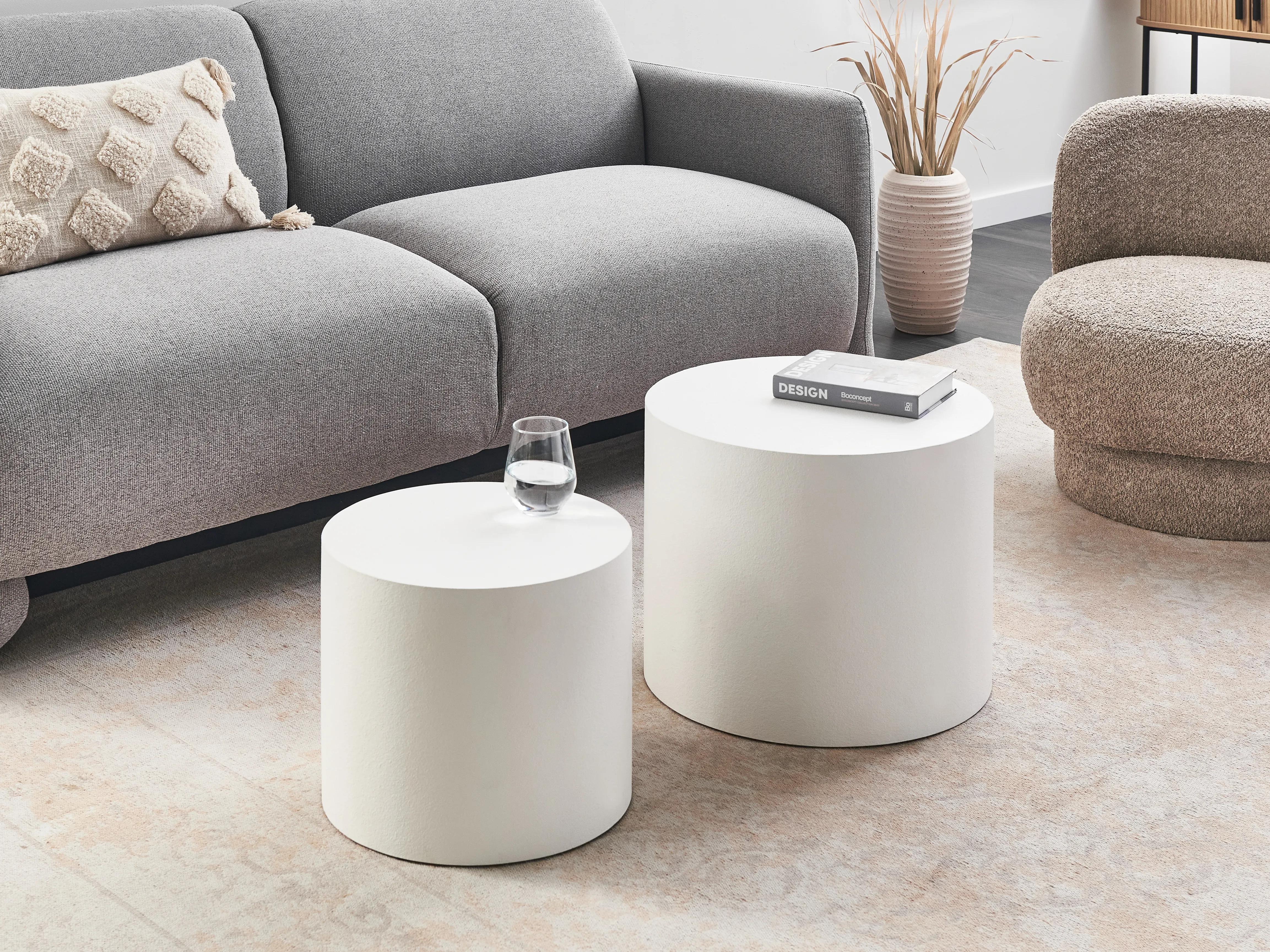 Set of 2 Coffee Tables MANTI White