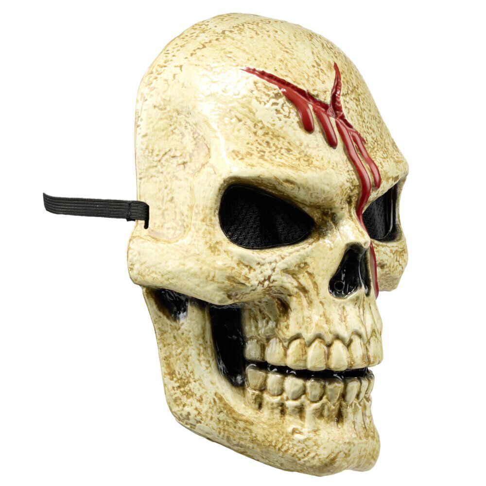 Masque Halloween tête de mort coulée de sang lumineux 24x17xH17,5cm