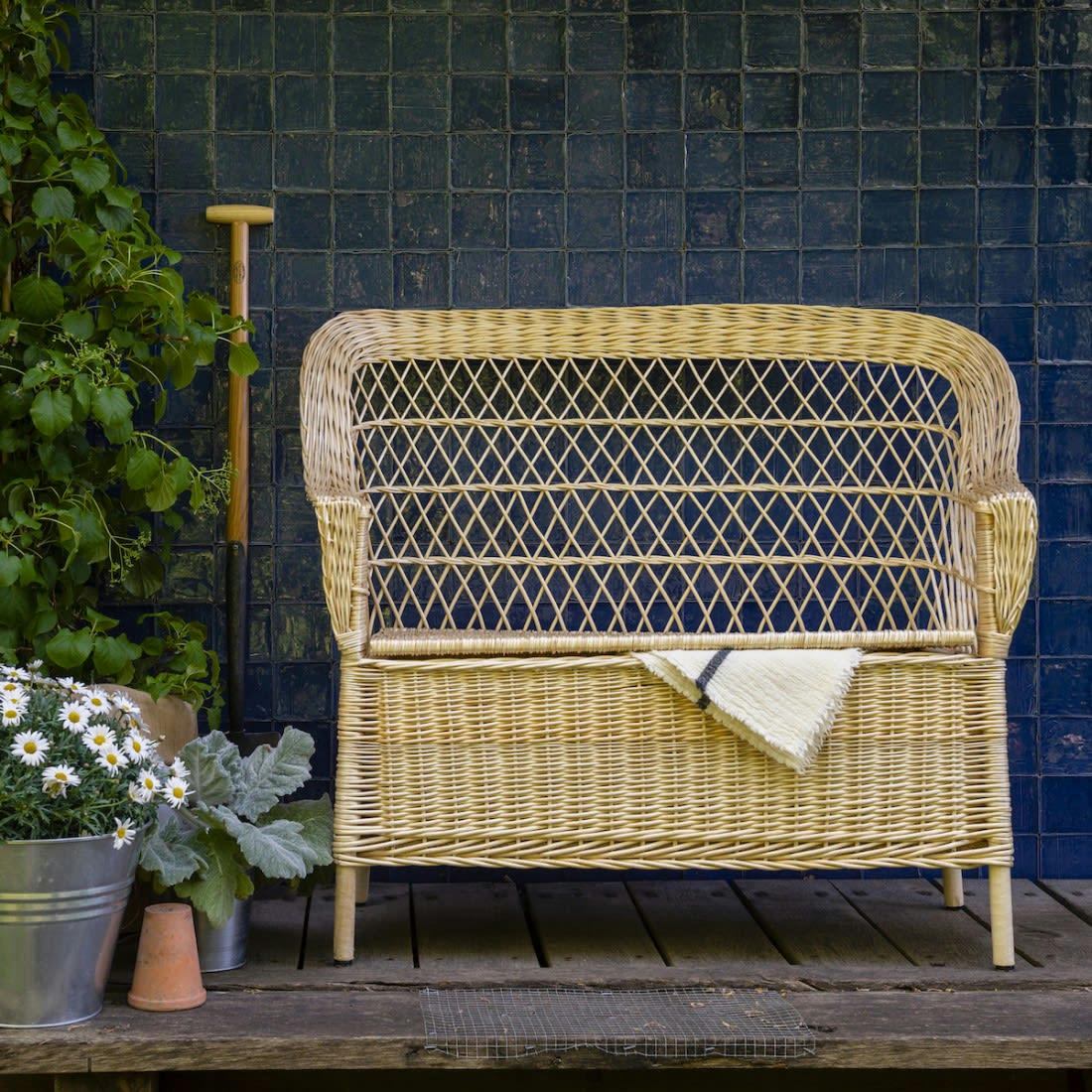 COFFRE - Banc en osier