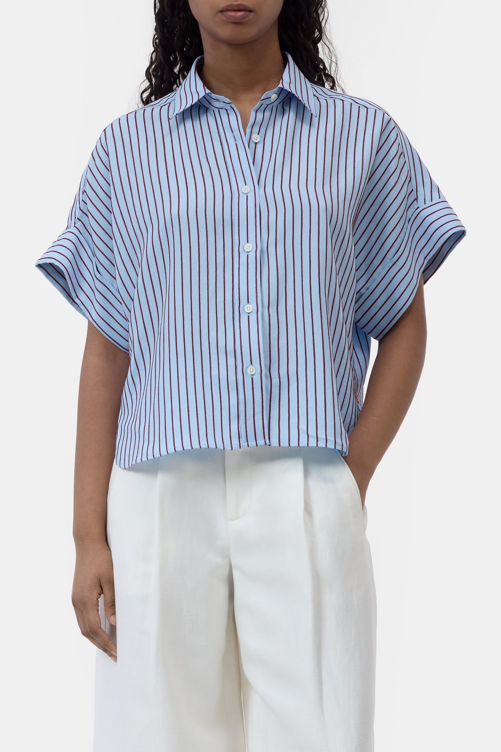 Turn-up Shirt aus Viskose