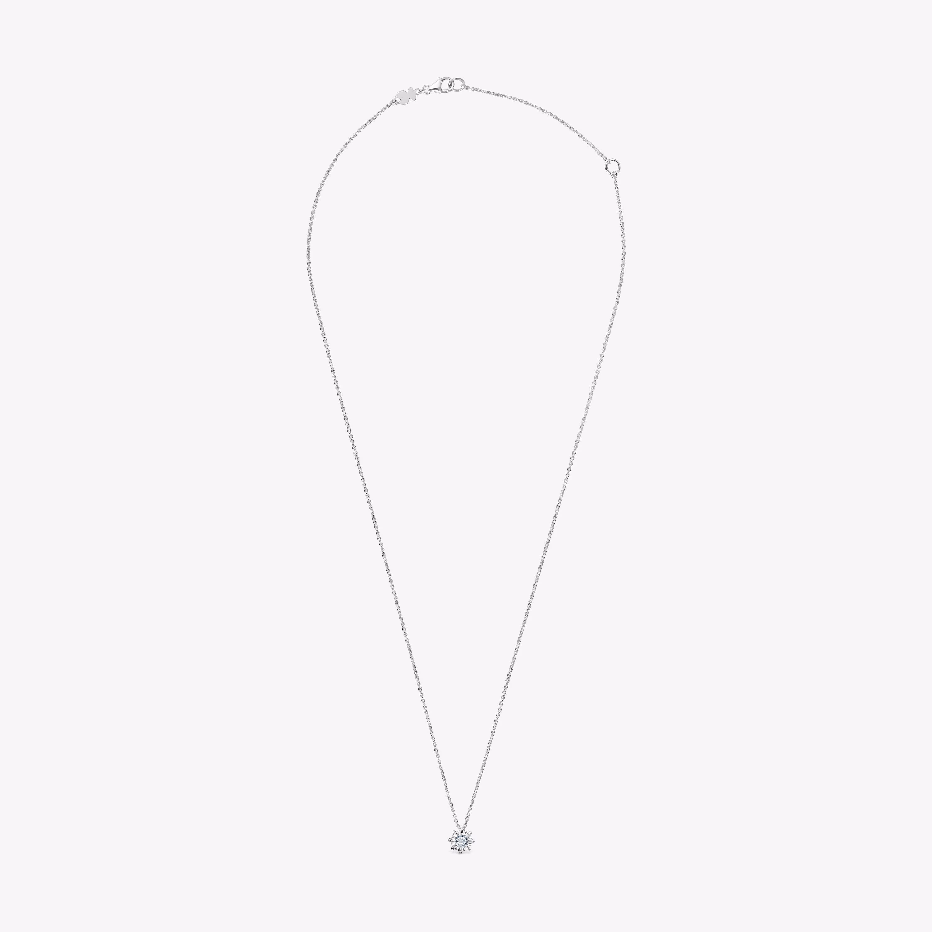 Collar corto rosetón de oro blanco y diamantes 0,15 ct Les Classiques