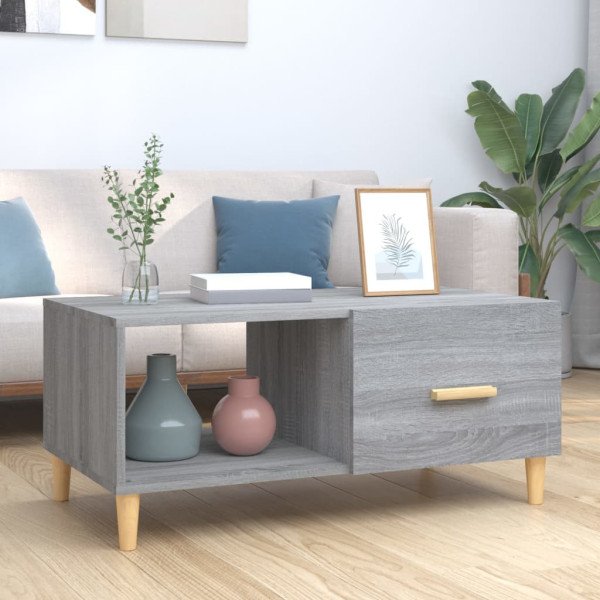 Stolik Kawowy Ława Stół Szary 89.5x50x40 Przegrody Do Salonu Do Pokoju