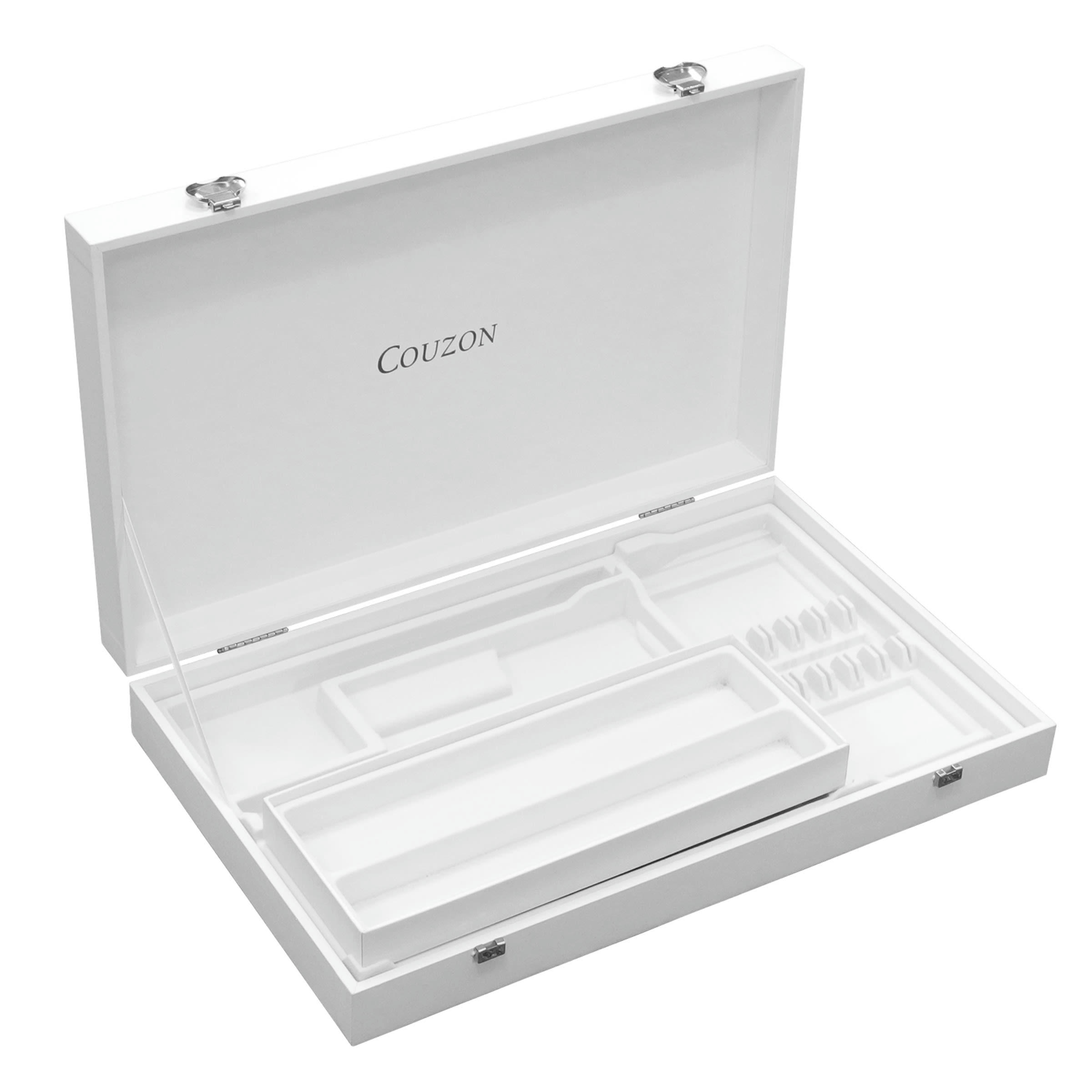 RANGEMENT COUVERTS VIDE - Ecrin en bois blanc 51 couverts