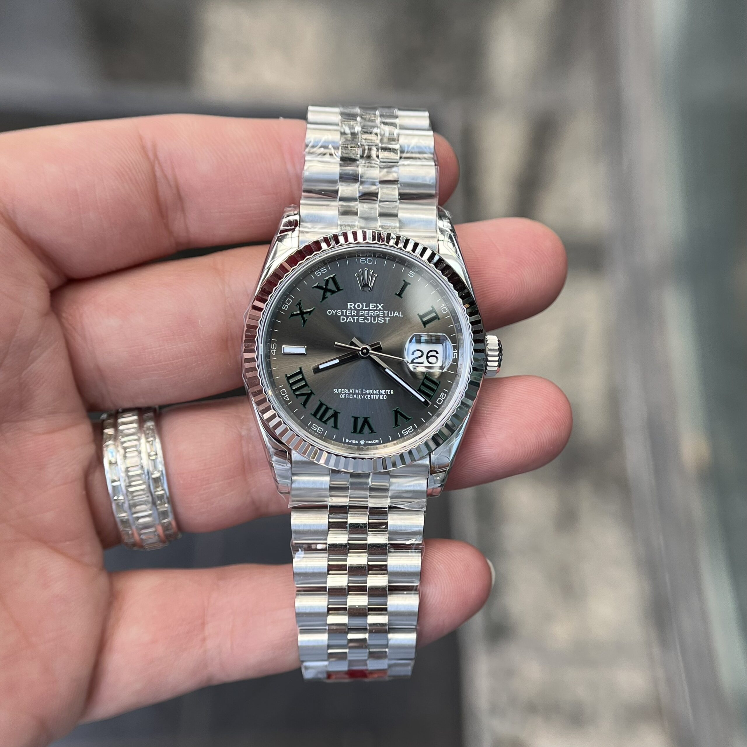 Rolex Datejust 126234 904L Steel Wimbledon Grey Dial 36mm Jub Super Clone