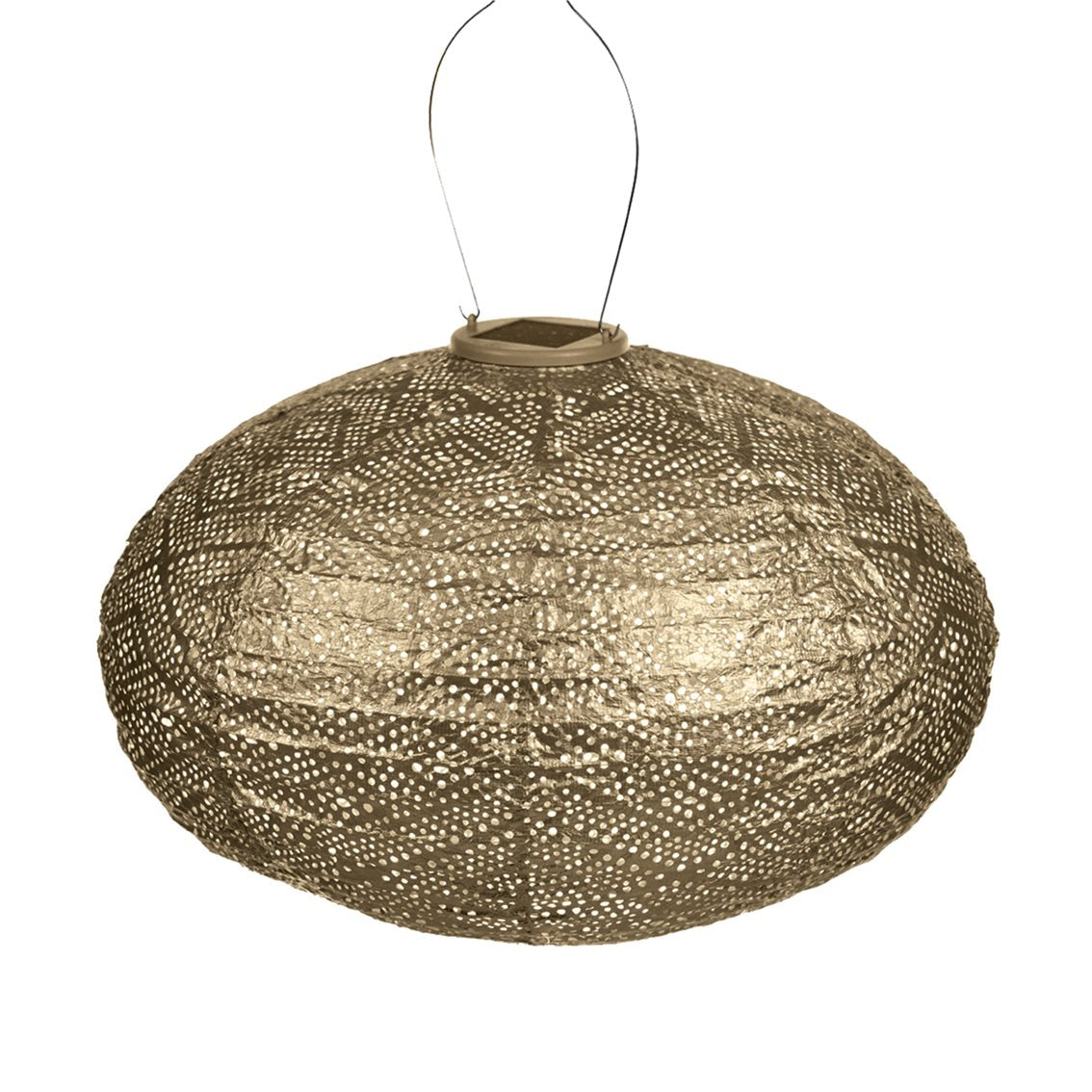 Lumiz solar lampion - ikat oval - 40 cm - goud