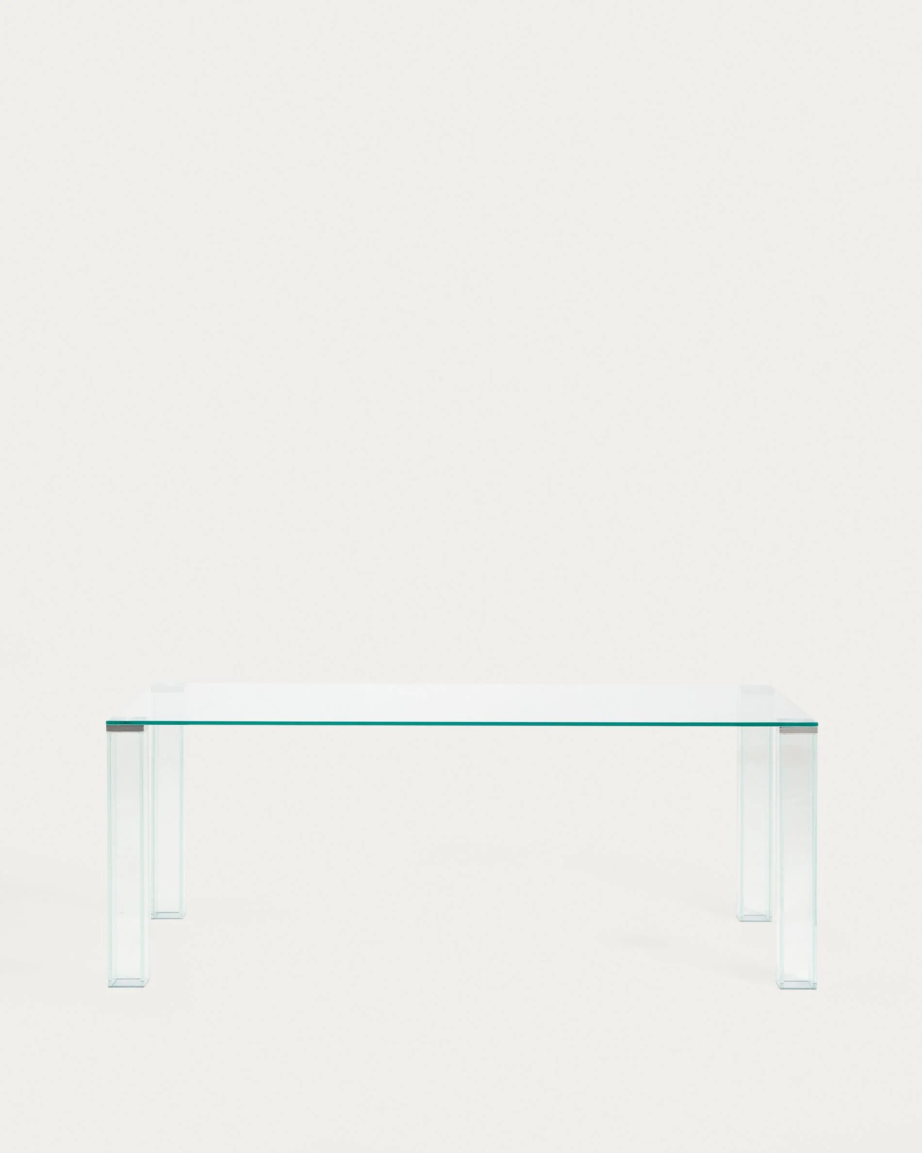 Adularia table in clear tempered glass 200 x 100cm