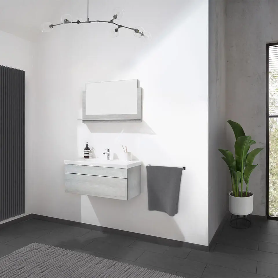 HOME DELUXE Badkamermeubelset WANGEROOGE Grijs M