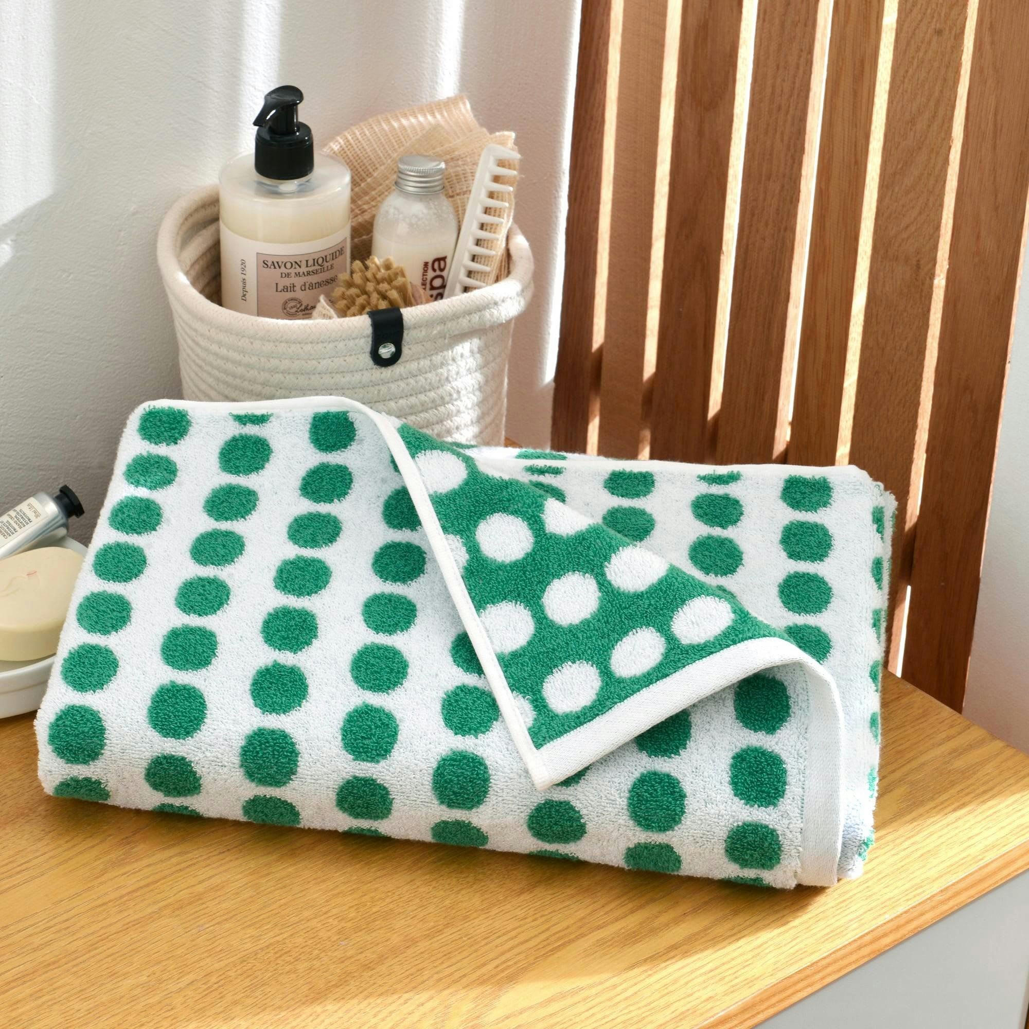 POISPOIS - Serviette de toilette 50x90 vert en coton 450 g/m²
