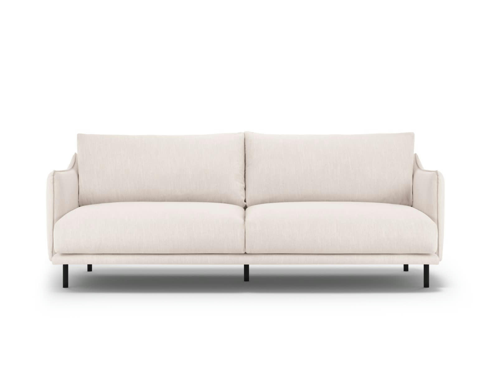 PARIS - Canapé 4 places en Tissu Structurel Beige Clair