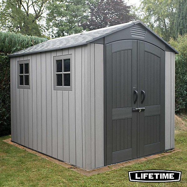 Abri de jardin   plancher Lifetime Stormdust en résine coloris gris et gris anthracite ép.25 mm surface extérieure 5,96 m²