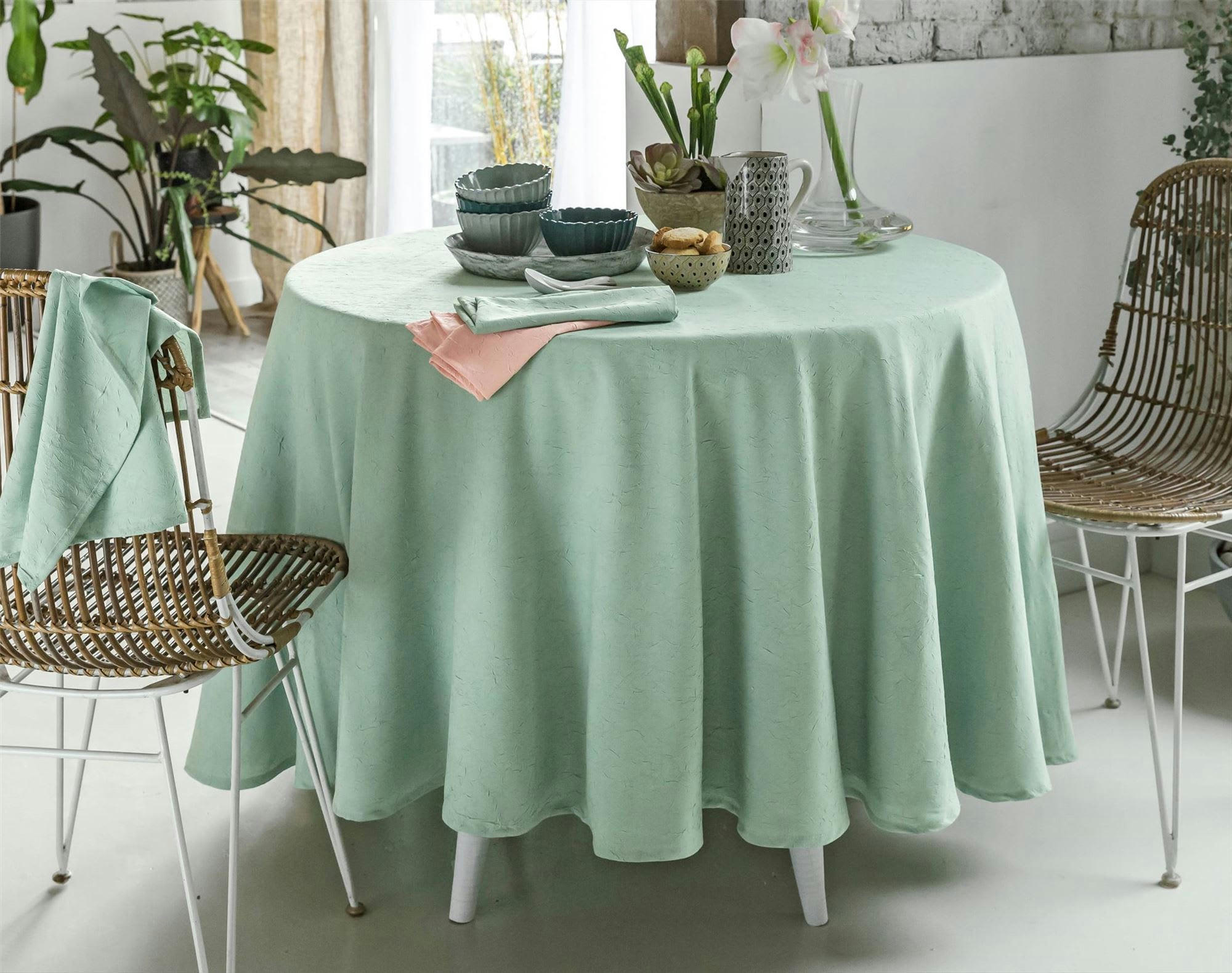 FONTANA - Nappe ovale vert 180x235 en polyester